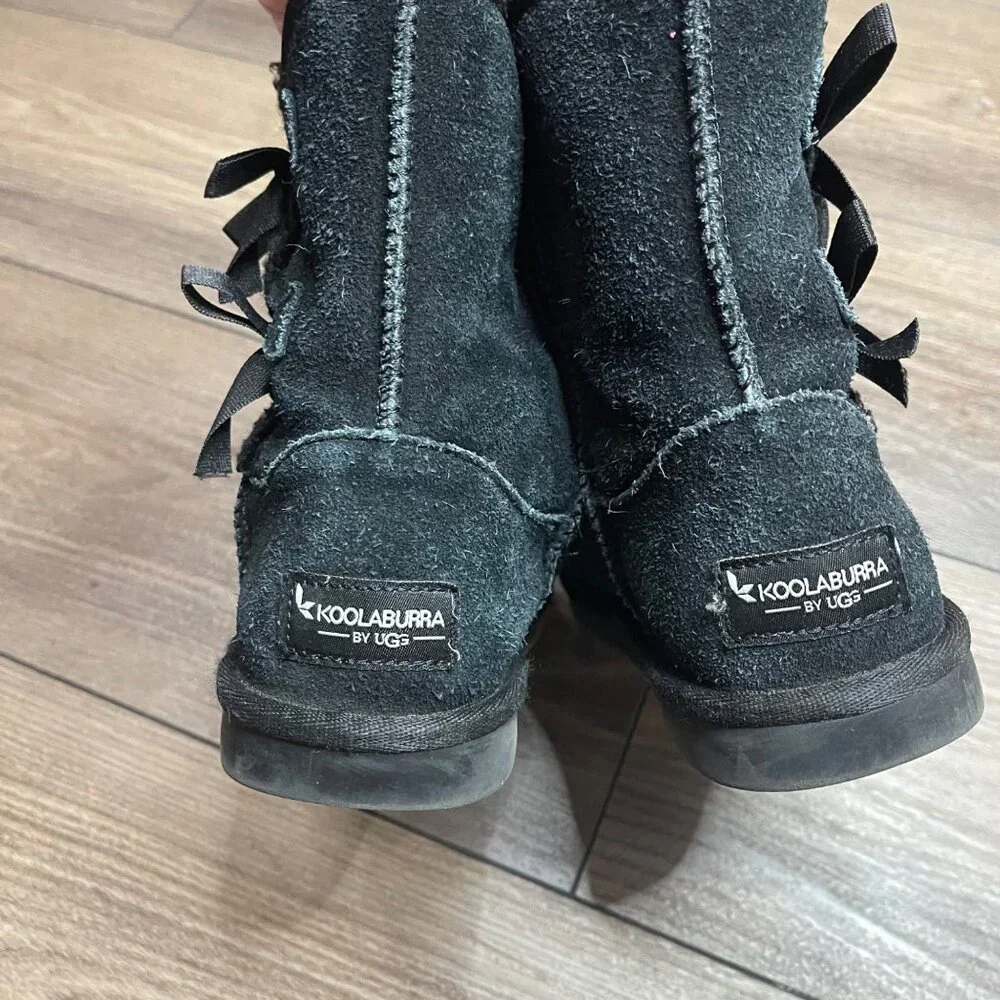 Koolaburra By UGG Kids' Victoria Short Boot Girl's Size 1 Black Suede‎ Leather